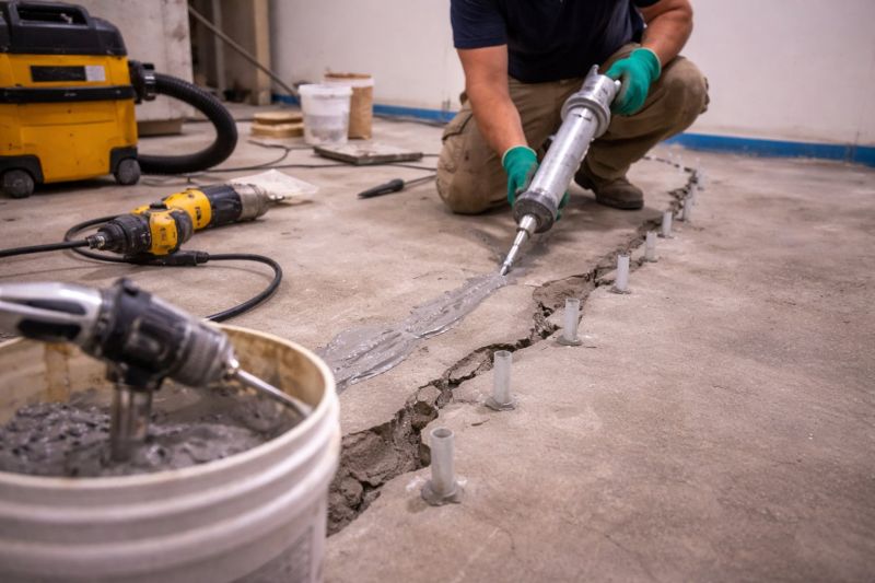 Cracked Basement Floor Repair in Whatcom County, WA