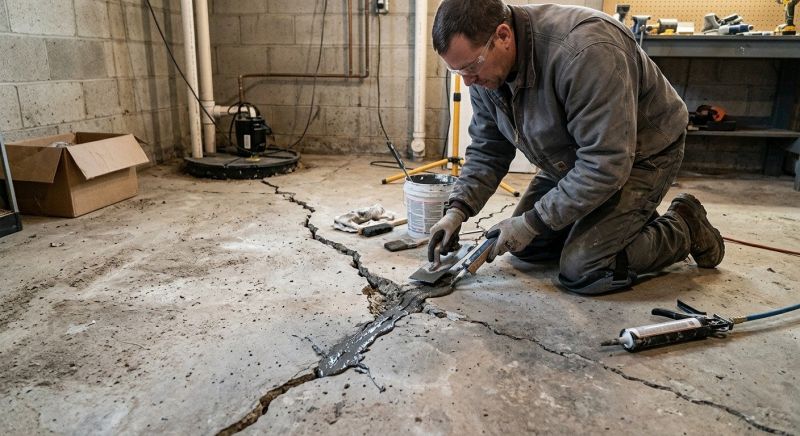 Cracked Basement Floor Repair in Whatcom County, WA