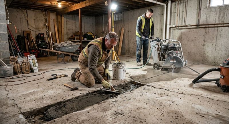 Cracked Basement Floor Repair in Whatcom County, WA