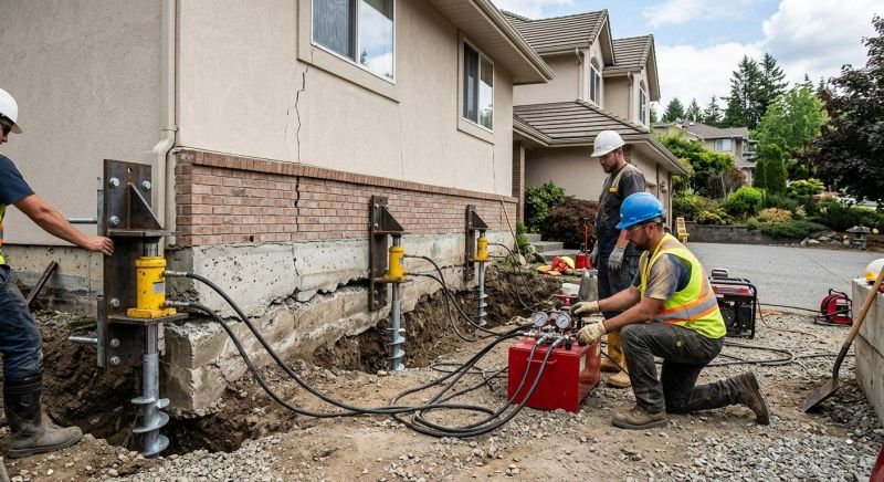 Sinking Foundation Lifting in Whatcom County, WA